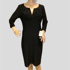 Adrianna Papell Black Elbow Sleeve Dress Sz 8 NWT